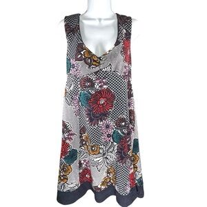 Mauve Floral Sleeveless Women's Dress- Multicolor Size Medium